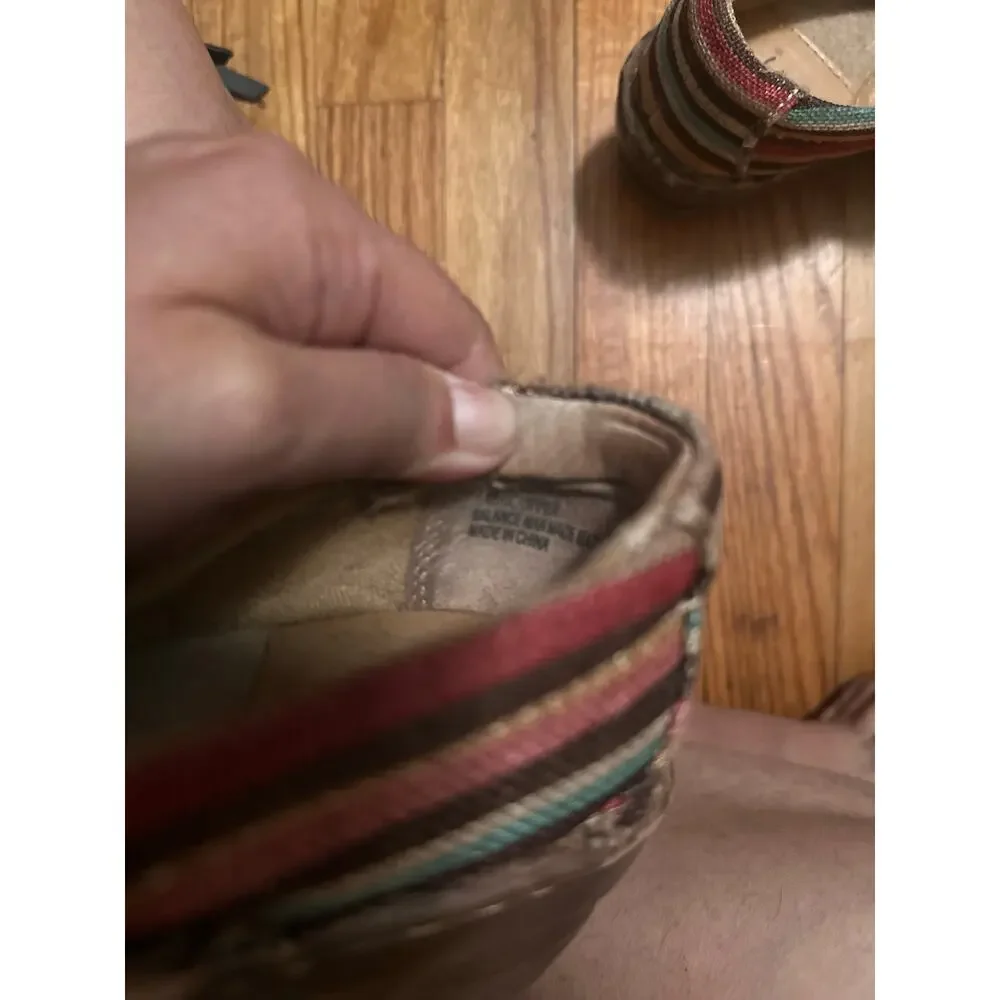 b.o.c. Nadiyya Multicolor Boho Striped Canvas Clogs Size 8M
